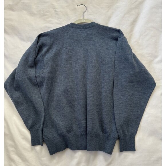 Vintage Burberry 2 Piece Set Blue Merino Wool Cardigan Sweater Size 44 Small - Picture 4 of 10